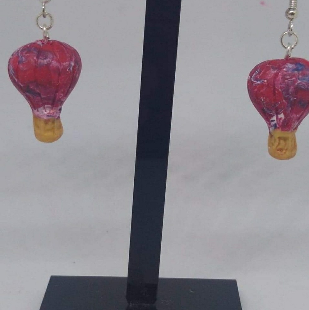 Unique Handmade Polymer Clay Balloon Earrings